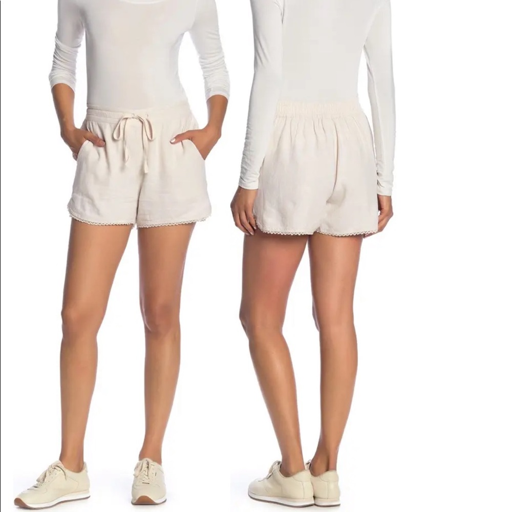 CALSON  Linen Blend Drawstring Shorts, Size Large  - Flaxseed sand - Picture 10 of 10